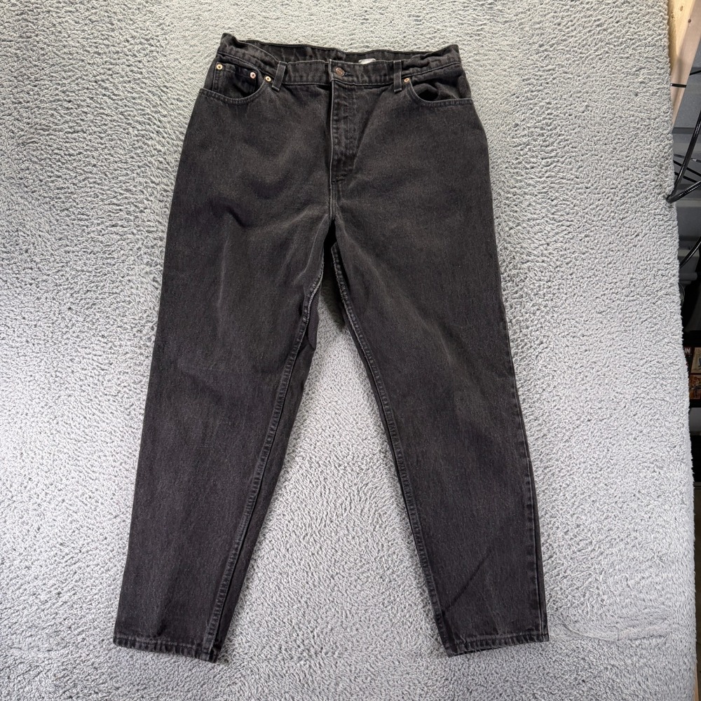 Vintage Levi's 551 Jeans Womens 18 Black Cotton Denim Tapered Relaxed Fit USA